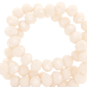 Perles &agrave; facettes 4x3mm disque Heishi P&ecirc;che soyeuse-pearl shine coating