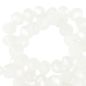 Perles &agrave; facettes 4x3mm disque Heishi Cristal-pearl shine coating