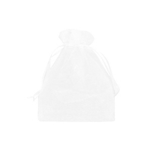 Sachet &agrave; bijoux en organza 7x9cm Blanc