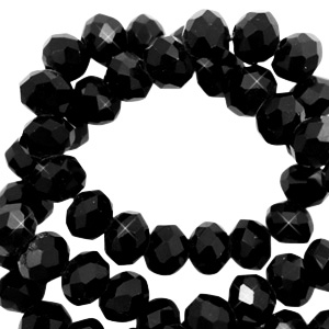 Perles &agrave; facettes 4x3 mm disque Noir-pearl high shine coating