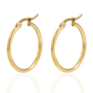 Boucles d'oreilles en acier inox cr&eacute;oles 25mm Dor&eacute;
