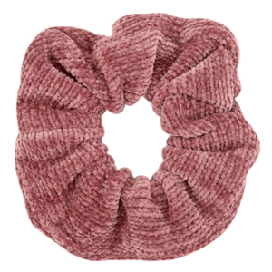 Chouchou pour cheveux velours c&ocirc;tel&eacute; Rouge aubergine vintage