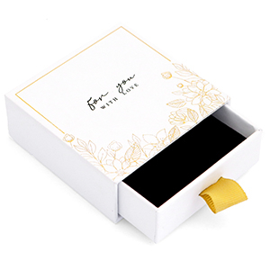 Bo&icirc;te &eacute;crin &agrave; bijoux "for you with love" Blanc