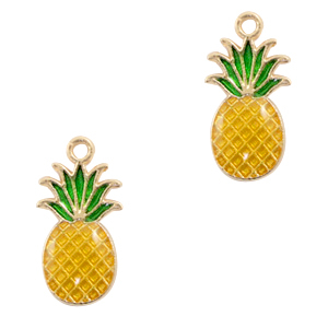 Breloques en m&eacute;tal Basic Quality ananas Dor&eacute;-jaune