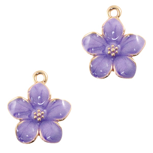 Breloques en m&eacute;tal Basic Quality fleur Dor&eacute;-violet