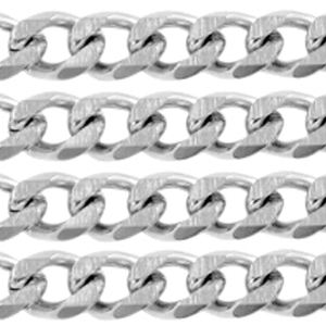 Appr&ecirc;ts en acier inox cha&icirc;ne maille jaseron maille gourmette Argent&eacute;