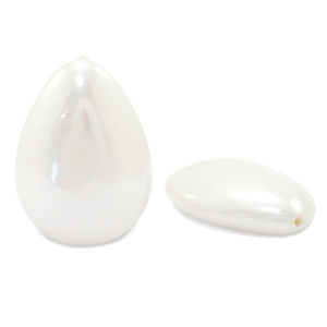 Perles coquillage nacr&eacute; perles goute Blanc