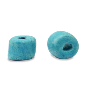 Perles en c&eacute;ramique DQ grecque 5mm Bleu oc&eacute;an