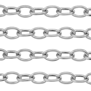 Appr&ecirc;ts en acier Inox cha&icirc;ne maille jaseron maille for&ccedil;at Argent&eacute;