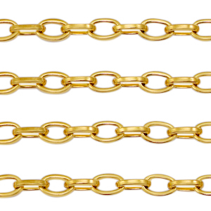 Appr&ecirc;ts en acier Inox cha&icirc;ne maille jaseron maille for&ccedil;at Dor&eacute;