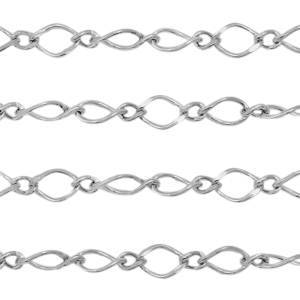 Appr&ecirc;ts en acier Inox cha&icirc;ne maille jaseron maille for&ccedil;at Argent&eacute;