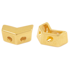 Perles en m&eacute;tal DQ duo beads fl&egrave;che Dor&eacute; (sans nickel)
