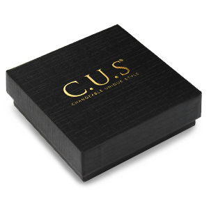 Bo&icirc;te &eacute;crin &agrave; bijoux C.U.S&reg; 10x10cm Noir-dor&eacute;