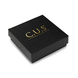 Bo&icirc;te &eacute;crin &agrave; bijoux C.U.S&reg; 7x7cm Noir-dor&eacute;