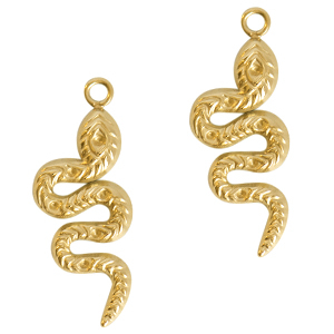 Breloques en acier Inox serpent Dor&eacute;