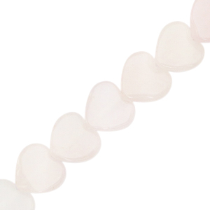 Pierres naturelles coeur Blanc cass&eacute;-rose