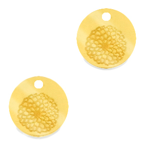 Breloques Plexx 12mm Fleur de naissance Novembre - Chrysanth&egrave;me Dor&eacute;