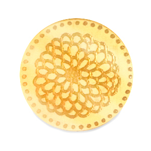 Cabochons Plexx 20mm Fleur de naissance Novembre - Chrysanth&egrave;me Dor&eacute;