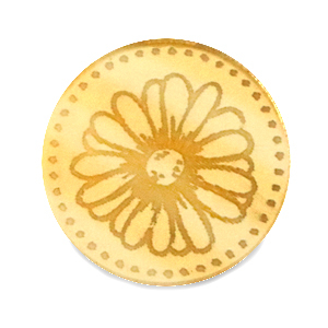 Cabochons Plexx 20mm Fleur de naissance Avril - Marguerite Dor&eacute;