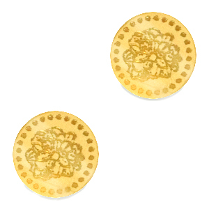 Cabochons Plexx 12mm Fleur de naissance Octobre - Souci Dor&eacute;