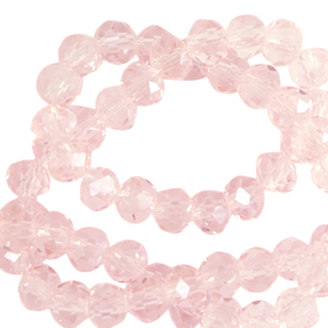 Perles &agrave; facettes 8x6mm disque Heishi Rose primev&egrave;re-pearl shine coating