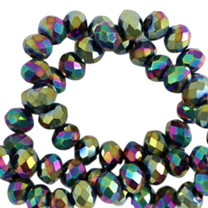 Perles &agrave; facettes 6x4mm disque Heishi Dor&eacute;-AB coating