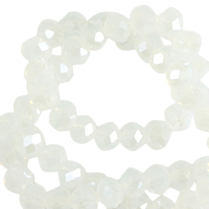 Perles &agrave; facettes 6x4mm disque Heishi Crystal laiteux-pearl shine coating
