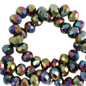 Perles &agrave; facettes 3x2mm disque Heishi Dor&eacute;-AB coating