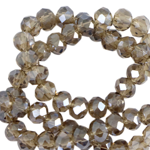 Perles &agrave; facettes 3x2mm disque Heishi Topaze clair-top shine coating