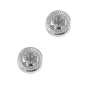 Poussoirs en m&eacute;tal DQ croix 8mm Argent&eacute; antique (sans nickel)