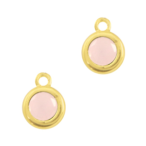 Pendentifs en verre Crystal Glass 4mm Rose alabaster-dor&eacute;