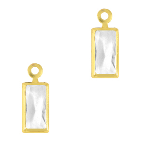 Pendentifs en verre Crystal Glass rectangle Cristal-dor&eacute;
