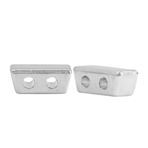 Perles en m&eacute;tal DQ duo beads rectangle Argent&eacute; antique (sans nickel)