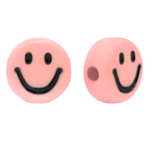 Perles lettres acryliques smiley Rose vintage