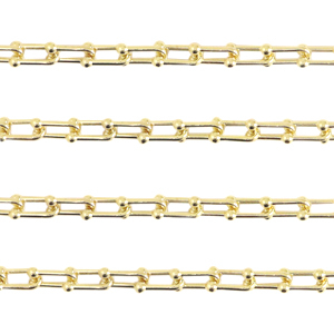 Appr&ecirc;ts en m&eacute;tal DQ cha&icirc;ne maille jaseron maille 6mm Dor&eacute; (sans nickel)