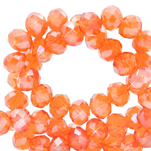 Perles &agrave; facettes 8x6mm disque Heishi Orange confort chaud-pearl shine coating