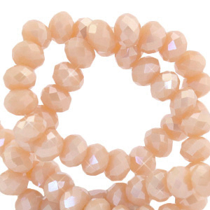 Perles &agrave; facettes 6x4mm disque Heishi Rose Bermuda-pearl shine coating
