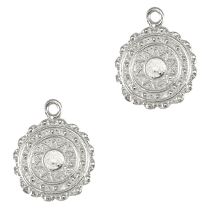 Breloques en m&eacute;tal DQ soleil Argent&eacute; antique (sans nickel)