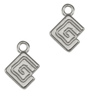 Breloques en m&eacute;tal DQ m&eacute;andre Argent&eacute; antique (sans nickel)