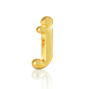 Perles alphabet en m&eacute;tal DQ J Dor&eacute; (sans nickel)