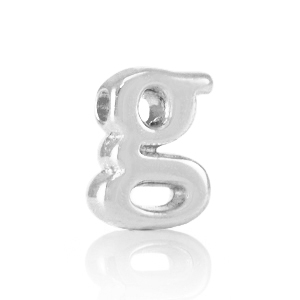 Perles alphabet en m&eacute;tal DQ G Argent&eacute; antique (sans nickel)