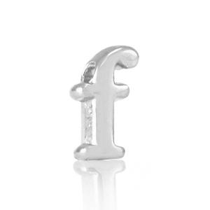 Perles alphabet en m&eacute;tal DQ F Argent&eacute; antique (sans nickel)