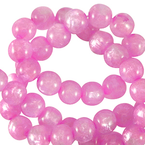 Perles Polaris rond 6mm Mosso Rose azal&eacute;e de printemps&nbsp;