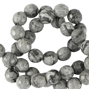 Pierres naturelles Dolomite 8mm facett&eacute;es Gris adagio