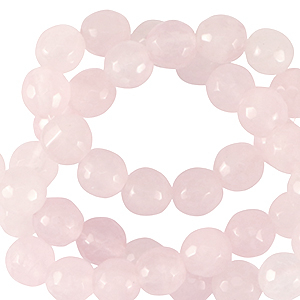 Pierres naturelles Quartz Laiteux 6mm facett&eacute;es Rose doux