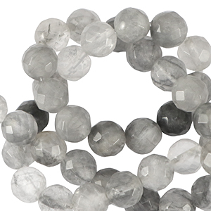 Pierres naturelles 4mm facett&eacute;es Gris glacier