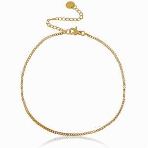 Chaines de cheville en acier Inox jaseron maillons Dor&eacute;