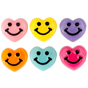 Perles lettres acryliques smiley c&oelig;ur Multicolore