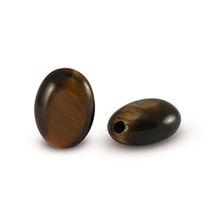 Pierres naturelles perles &OElig;il de tigre oval Marron dor&eacute;