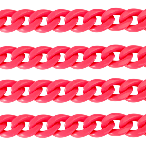 Cha&icirc;ne acrylique 18mm brillante Rose n&eacute;on